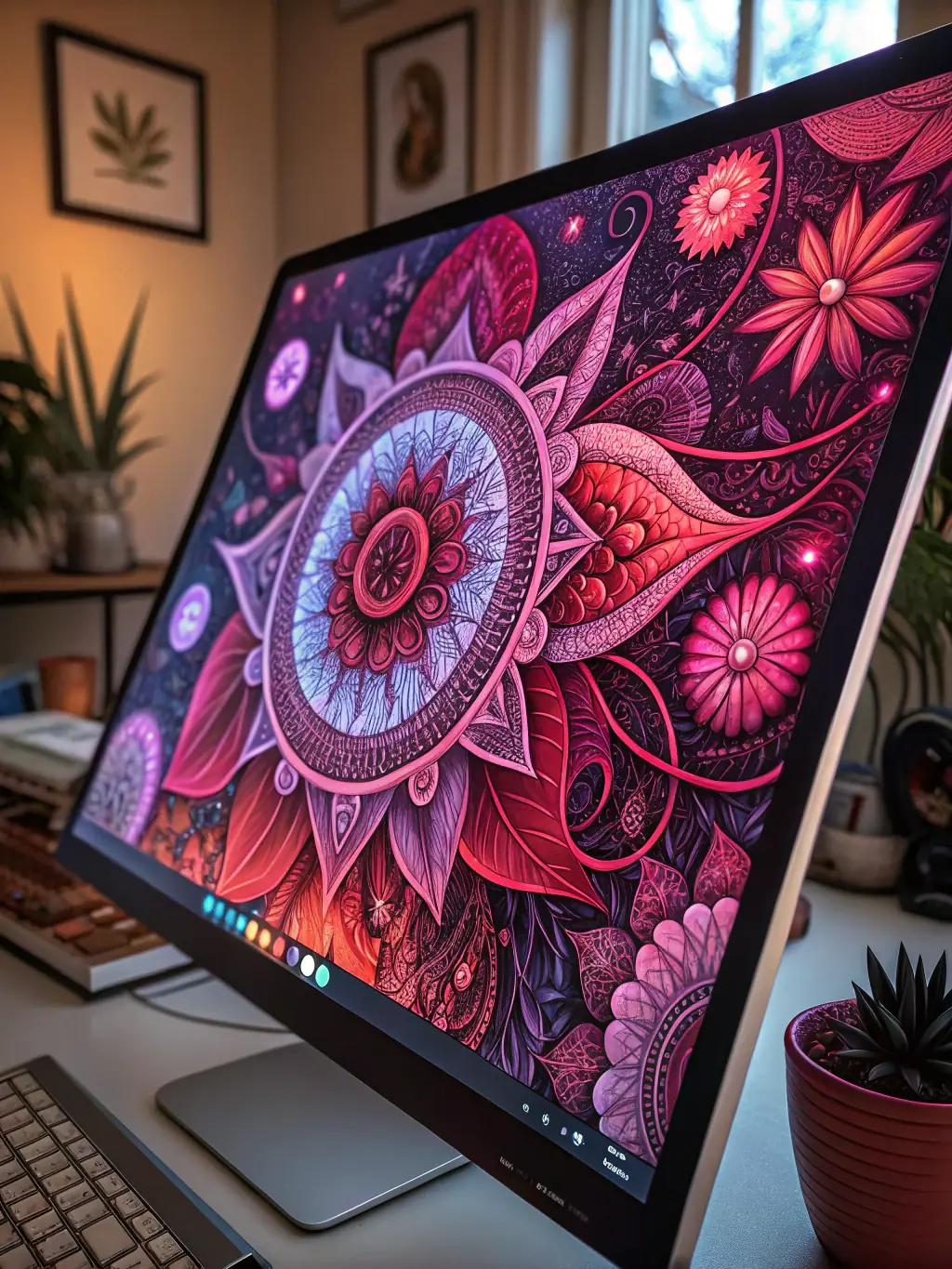 A visually stunning digital display with custom graphics and animations, demonstrating Enbex's creative visual design services.