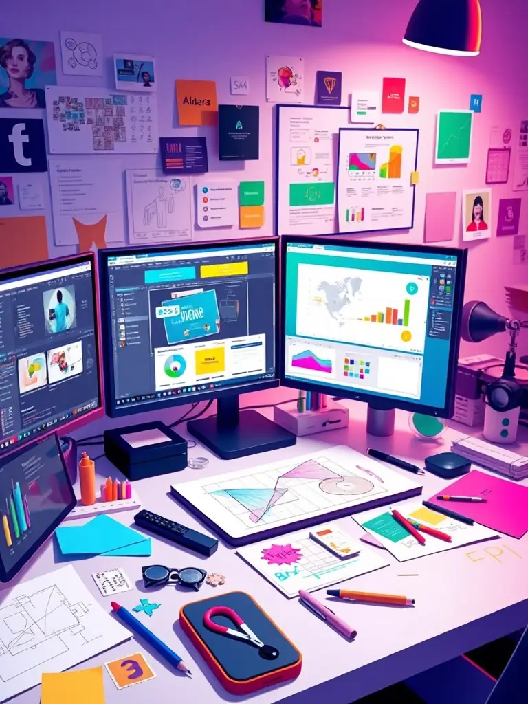 A behind-the-scenes shot of enbex's visual designers creating stunning visual content, showcasing their creativity and technical skills.