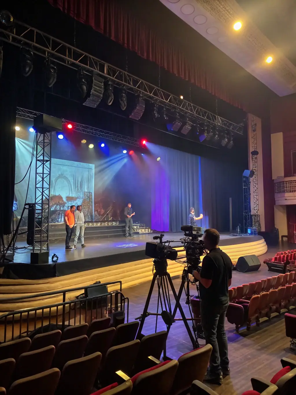 A wide shot of a live event where enbex is managing the visual production, highlighting the seamless integration of visuals and stage design.